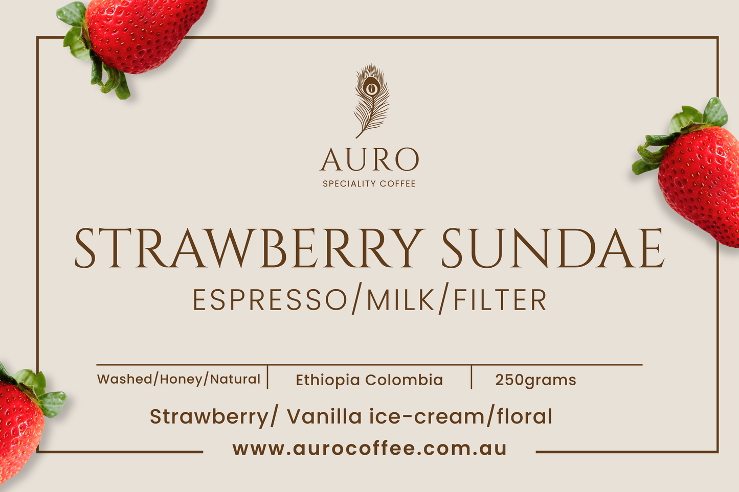 STRAWBERRY SUNDAE 1 Kilo (Wholebean for Espresso)